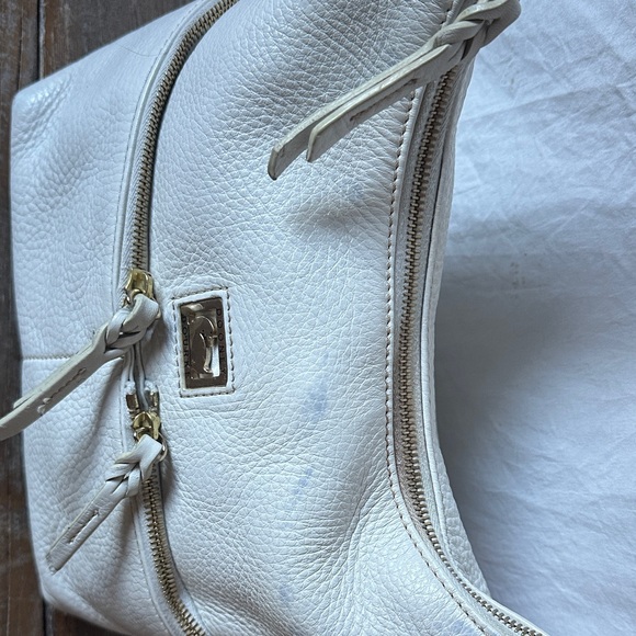 Dooney & Bourke White Leather Shoulder Bag - Picture 3 of 4